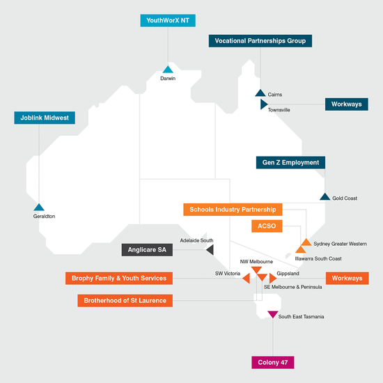 TTW Community of practice map of Australia